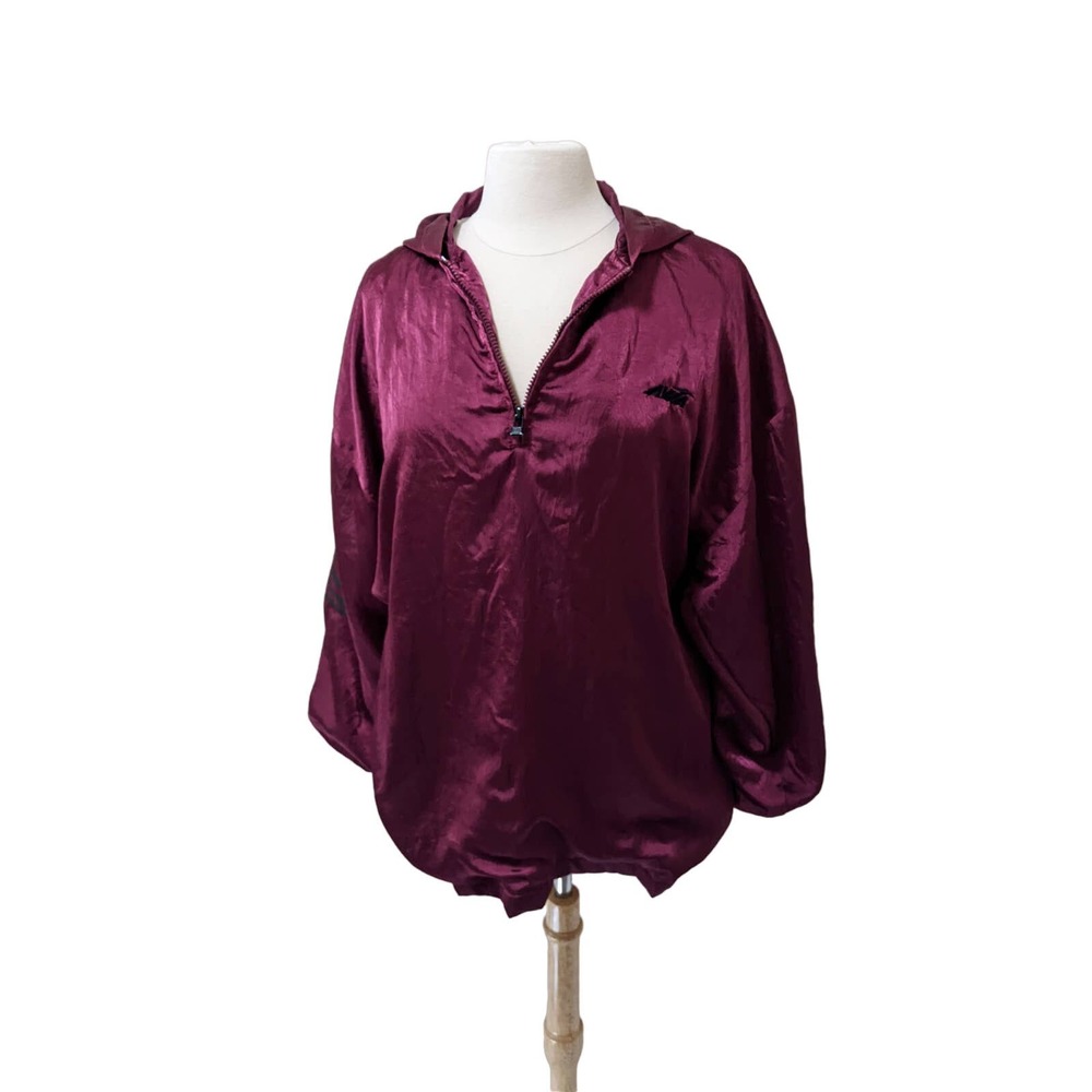 Vintage 90s Satin Hoodie Windbreaker L